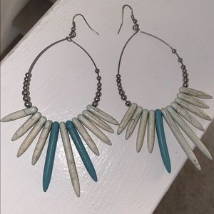Bold teal earrings